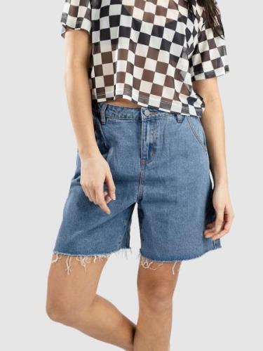 Blue Tomato Pleated Denim Shorts blå