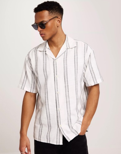 Jack & Jones Jorcabana Stripe Shirt Ss Sn Kortærmede skjorter Cloud Da...