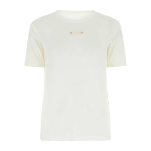 Elegant Hvid Bomuldsblandings T-Shirt