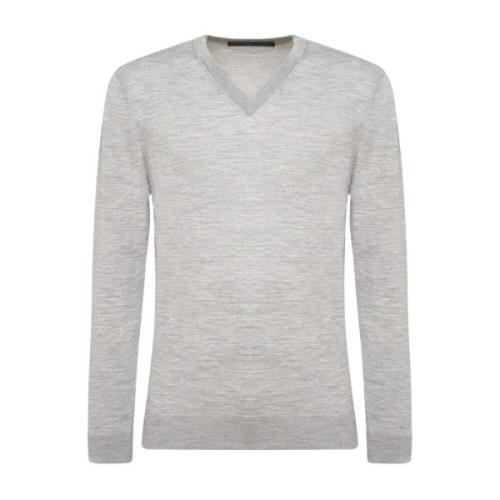 Lysgr? Uld V-Hals Pullover