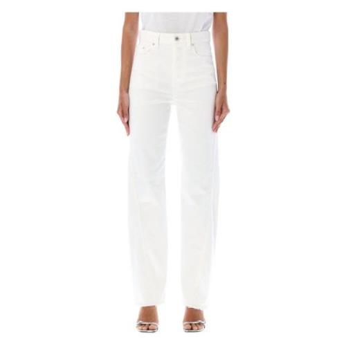 Hvide Twisted Denim Jeans - Kvinders Mode