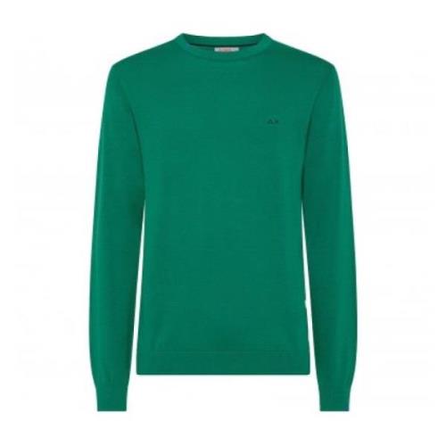 Herre Solid Rund Hals Sweater