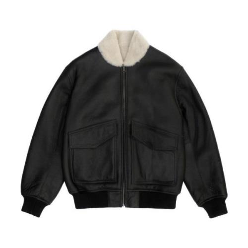 Vendbar Shearling Baseball Jakke