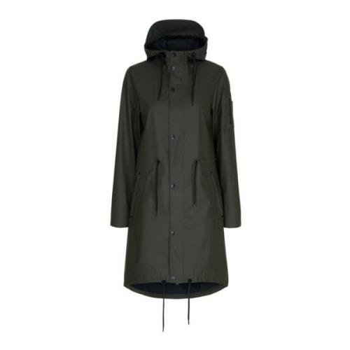 NOTYZ RAINCOAT W. BAG LANG REGNJAKKER 40393 Army W sort ACC.