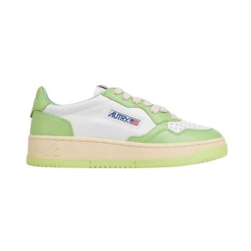 Hvide og Lime Kombinerede Sneakers