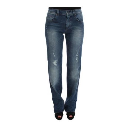 Ermanno Scervino Blue Wash Cotton Blend Slim Fit Jeans
