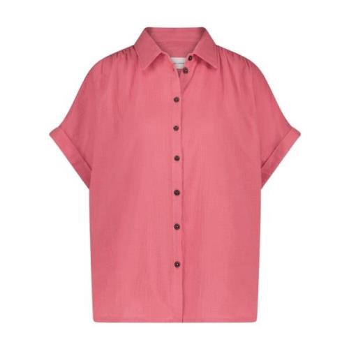 Romy Bomuld Bluse | Pink