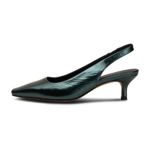 Maxine Læder Sandal - TEAL METALLIC