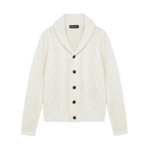 Off White Kabelstrik Cardigan i uld