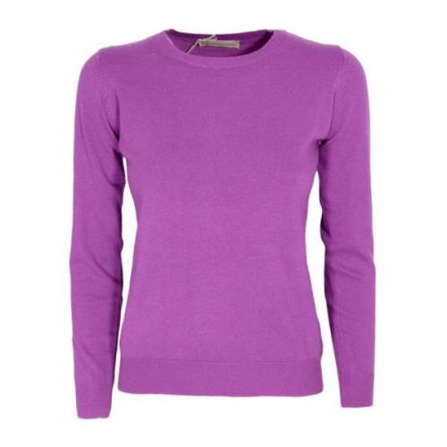 Lilla Cashmere og Uld Crewneck Sweater Lavet i Italien