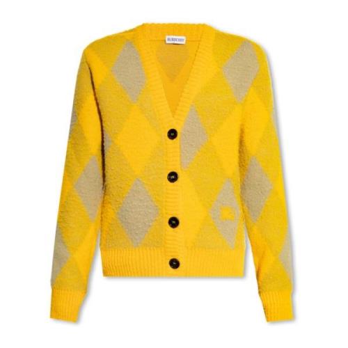 Cardigan med argyle mønster