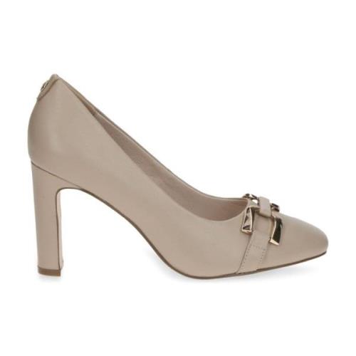 Beige Læder Pumps