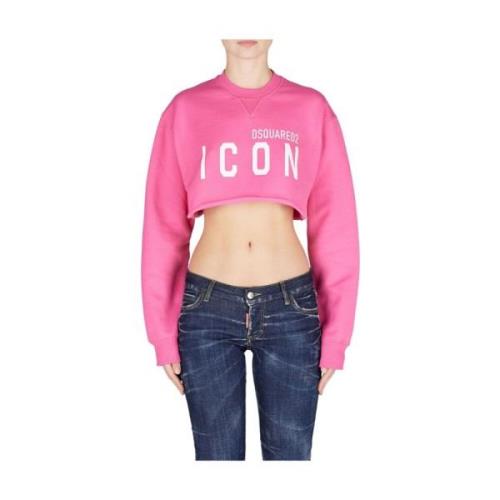 Icon Cropped Sweatshirt - Pink