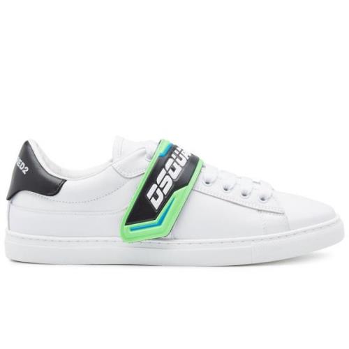Hvid/Grøn Logo Strap Sneakers