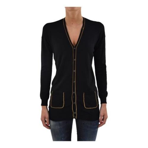 Sort Viskoseknap Cardigan, Mod. S72HA0442S14537090