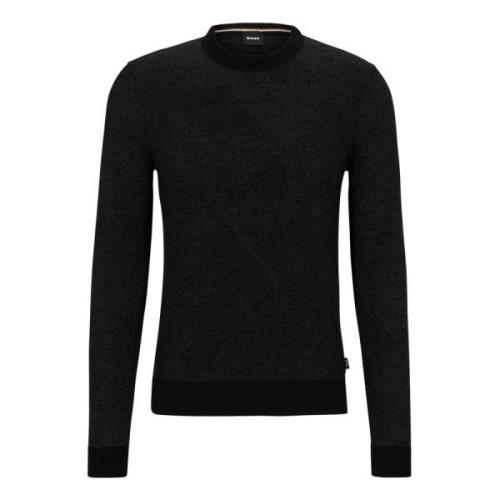 Regular Fit Sweater med Monogram Jacquard