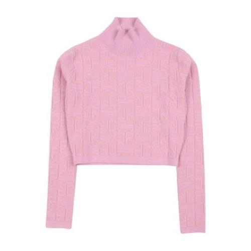 Moderne højhalset crop sweater