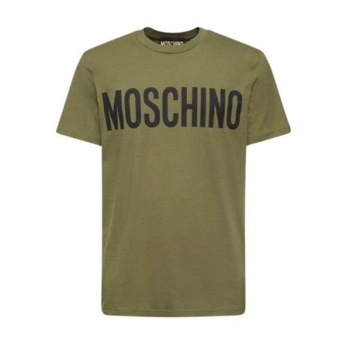 Bomuld T-shirt med logo print - Grøn