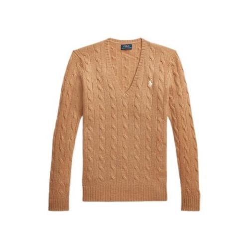 Kabelstrik V-hals sweater