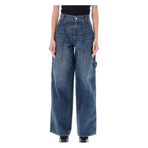 Mørkeblå Vintage Cargo Denim Jeans