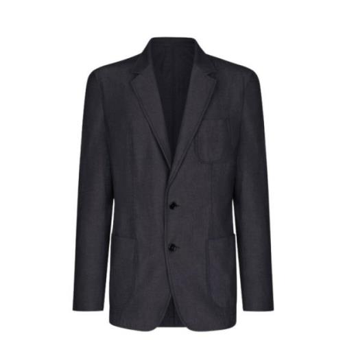 Stilfuld Blå Patch-Lommer Blazer