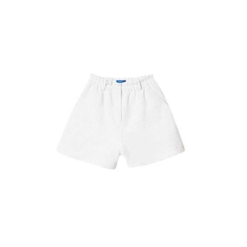 Kort shorts med elastisk talje i hvid