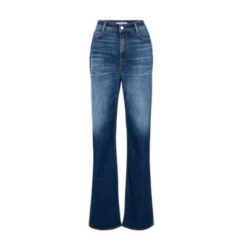 Klassiske Straight Jeans med Skjulte Slips og Bæltestropper