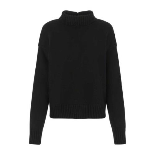 Luksuriøs Sort Cashmere Blandet Oversize Sweater