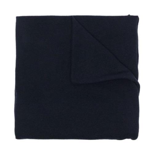 Midnatblå Cashmere Logo-Patch Tørklæde
