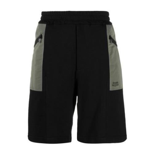 To-farvet elastiske track shorts
