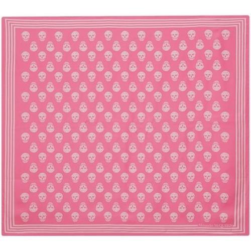 Pink Biker Silketørklæde med kranie mønster og logo