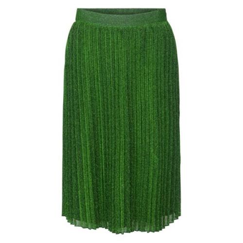 Grøn Plisseret Nederdel med Lurex