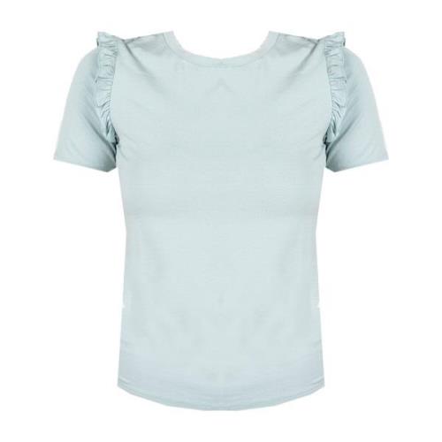 Moderne T-shirt til kvinder med rynkede skuldre