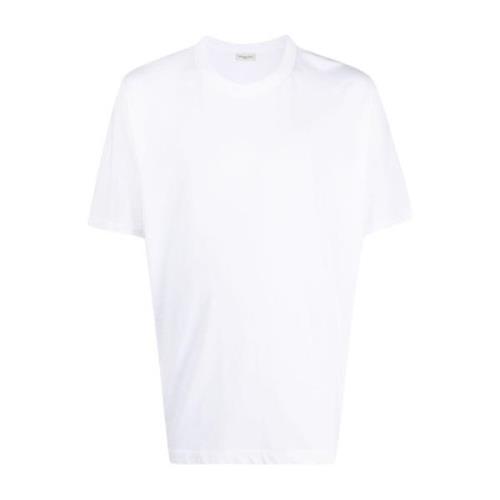 Hvid Crew-Neck Bomuld T-Shirt