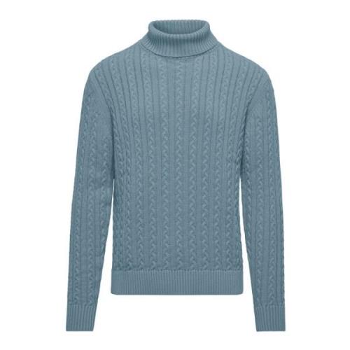 Varm Bomuld Cable Strik Mock Neck Sweater