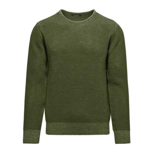 Ribbet uldblandet crewneck sweater