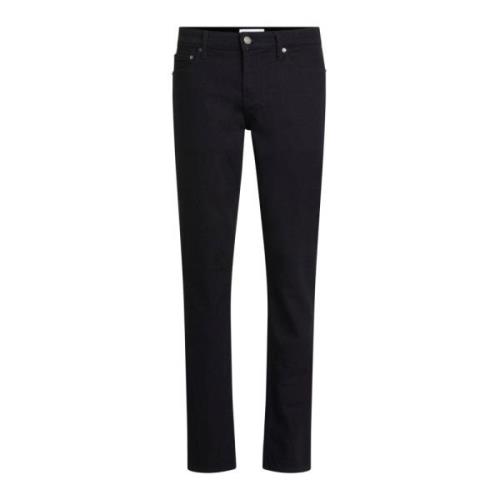 Sorte Slim Fit Herre Jeans med Fem Lommer