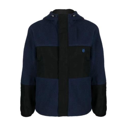 Ink Blue Color Block Blouson med College Patch