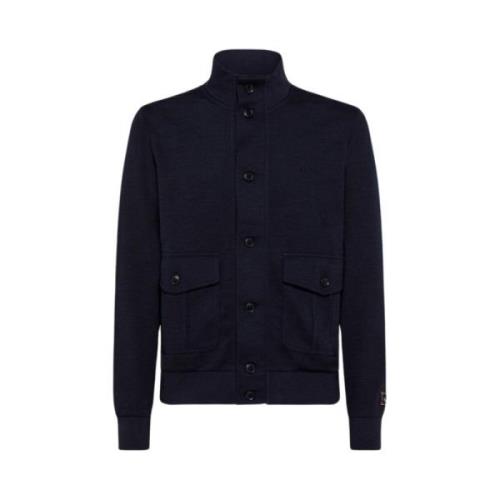 Navy Blue Uld Jersey Knap Cardigan