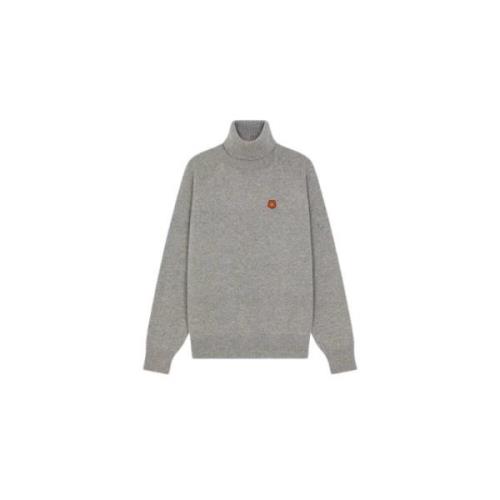 Grå Sweater med BOKE FLOWER Emblem