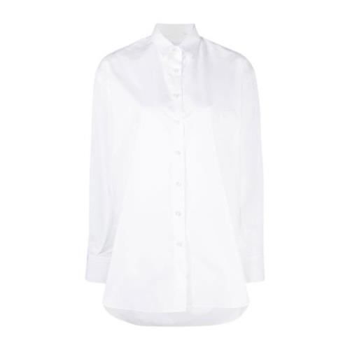 Hvid Bomuld Langærmet Skjorte