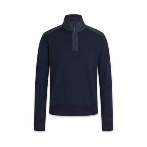 Merino Quarter Zip Jumper med teksturerede nylonpaneler