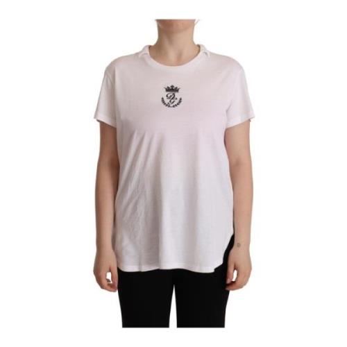 Hvid DG Crown Print Krave T-shirt