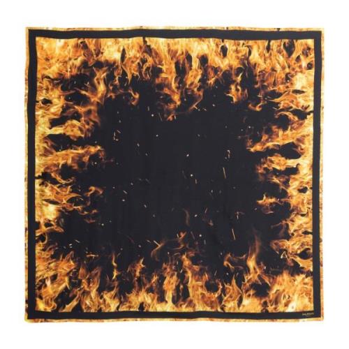 Fire printed silk scarf