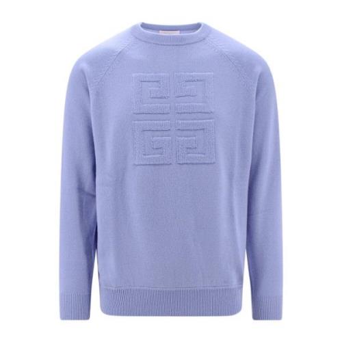 Blå Cashmere Sweater med 4G Motiv