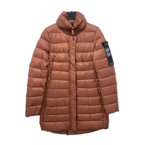 Højhalset brun jakke til kvinder - Størrelse 46