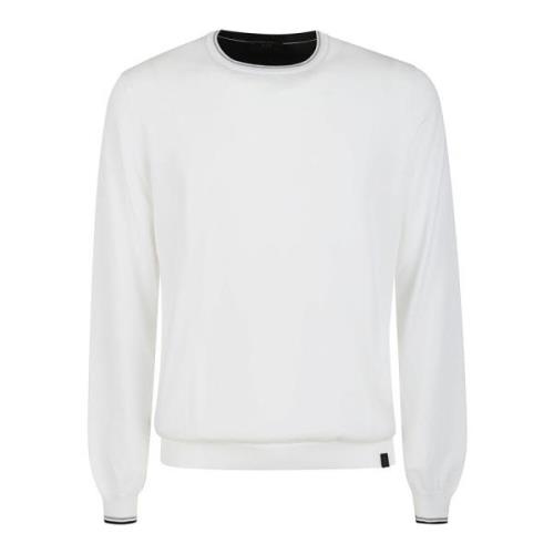 Hvid Sweater - Regular Fit - Egnet til Koldt Vejr - 100% Bomuld