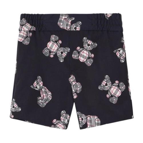 Blå børnebermudashorts med Thomas Bear-motiv