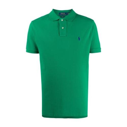 Grøn Polo Shirt med Broderet Logo