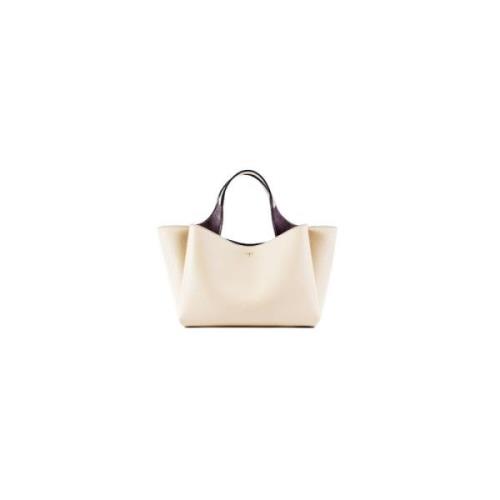 Beige Mini Lædertaske - Tidløs Elegance